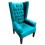 Sillón Individual Turquesa, Vintage Home Designe, Century Turquesa, Tapizado y Acolchonado- Turquesa