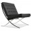 Silla Sofa Minimalista En Piel Italiana Sillon Barcelona - Negro