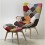 Silla sillón modelo ADONIS PATCH con descansa pies IL MIO MUBLE-Bicolor