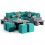 Sala Esquinera DMO Moon 9 Piezas-Aqua Con Chocolate