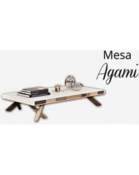 Mesa de Centro Agami-Blanco con Nogal - Envío Gratuito