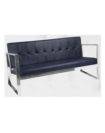 Sofa Sala Sillon Minimalista 3P Modernista En Piel Elegante - Envío Gratuito