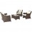 Sala Ideal Para Interior Y Exterior H & G Suiza LN2059 4 Pzas-Chocolate