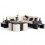 Sala Esquinera DMO Camile 9 Piezas-Beige Con Chocolate
