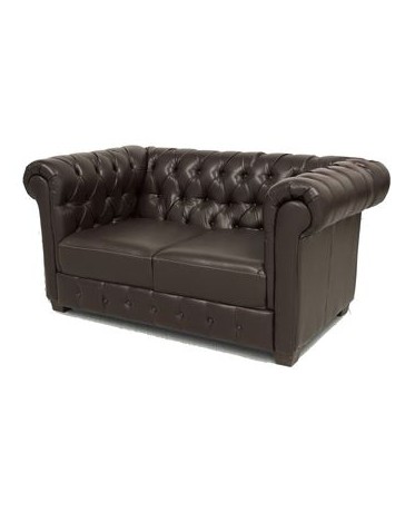 Love seat Capitonado Olimpo Fabou Muebles - Chocolate - Envío Gratuito