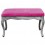 Banco Estilo Vintage Chic, Vintage Home Designe, Patas De Madera De Pino Con Cojín Forrado En Tela- Color Rosa Mexicano