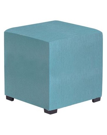 Taburete Cubo, Vintage Home Designe, Cubo Aqua, Tapizado Tela Tipoo Lino- Aqua - Envío Gratuito