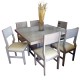Comedor con 6 sillas Milenium-Gris Patinado - Envío Gratuito