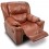 Reclinable Bratt con mecedora, tapizado en vinipiel café