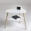 Mesa auxiliar-The H design-Mesita Buro Jimmy estilo escandinavo y moderno-Blanco