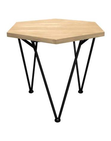 Mesa Carbono Promecio G De Acero Y Madera - Multicolor - Envío Gratuito