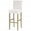 Silla Alta Para Bar, Vintage Home Design, Marian, Madera De Pino Tapizada En Tela Tipo Piel- Blanco