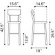 Banco para bar marca Zuo modelo Winter - Acero inoxidable / 100303 - Envío Gratuito