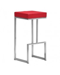 Banco para bar marca Zuo modelo Darwen - rojo / 300047 - Envío Gratuito