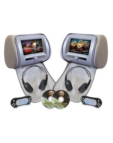 Cabeceras Con Dvd integrado Audífonos Gratis Pantalla Digital Juegos Gris - Envío Gratuito